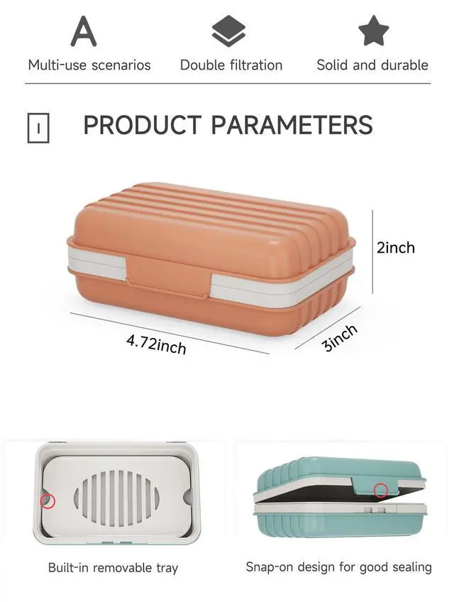 Alt view image 5 of 7 - Travel Soap Dish with Lid - Draining Soap Bar Holder- Portable Soap Case for Traveling, Camping, Outdoor, Gym, Bathroom,Travel Essentials