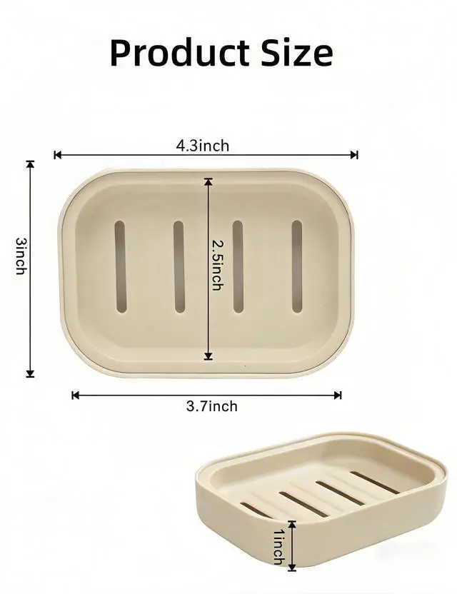 Alt view image 2 of 7 - Double Layer Plastic Draining Soap Dish, 4 Pack