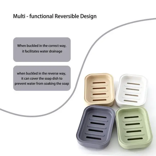 Alt view image 4 of 7 - Double Layer Plastic Draining Soap Dish, 4 Pack