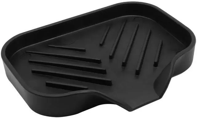 Main image of 4.76 x 3.15 InchRubber Soap Dish, Black