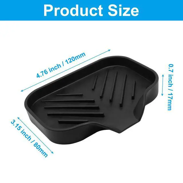 Alt view image 3 of 5 - 4.76 x 3.15 InchRubber Soap Dish, Black