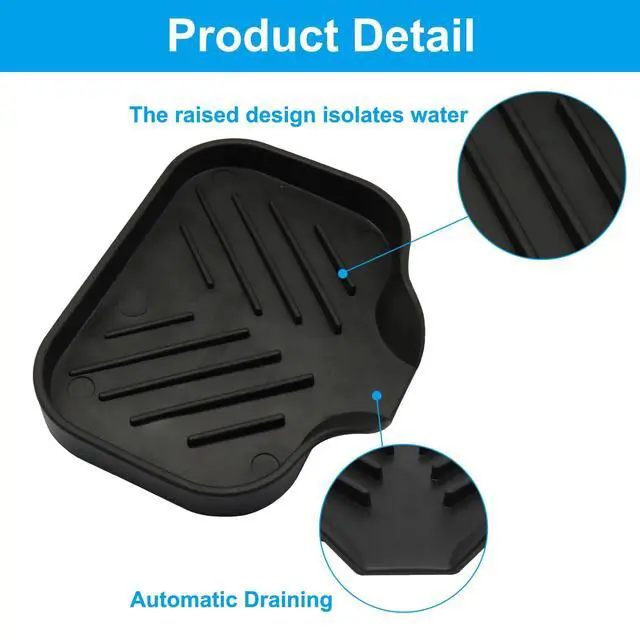 Alt view image 5 of 5 - 4.76 x 3.15 InchRubber Soap Dish, Black
