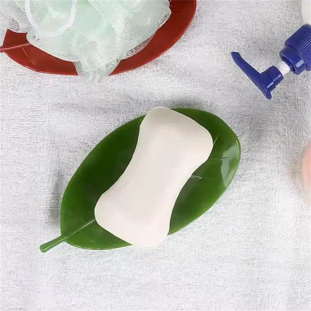 Alt view image 3 of 7 - 1Pcs Creative Simulated Leaf Soap Box - Bathroom Soap Holder, Ideal for Scented Soaps, Efficient Drainage for Laundry Soap, Elegant Soap Storage Rack (Green)