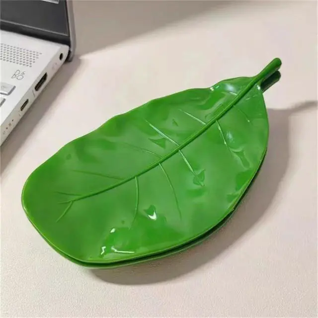 Alt view image 5 of 7 - 1Pcs Creative Simulated Leaf Soap Box - Bathroom Soap Holder, Ideal for Scented Soaps, Efficient Drainage for Laundry Soap, Elegant Soap Storage Rack (Green)