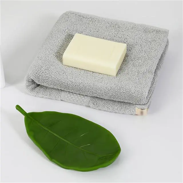 Alt view image 7 of 7 - 1Pcs Creative Simulated Leaf Soap Box - Bathroom Soap Holder, Ideal for Scented Soaps, Efficient Drainage for Laundry Soap, Elegant Soap Storage Rack (Green)