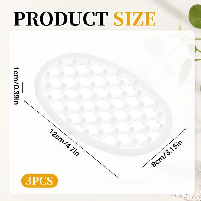 Alt view image 2 of 7 - 3 Pcs Silicone Soap Dish Self Draining Soap Holder with Holes(Transparent)