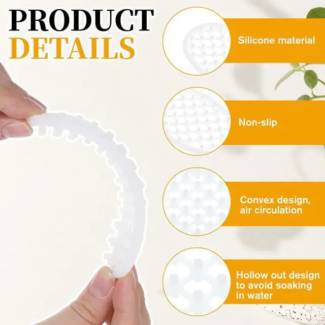 Alt view image 3 of 7 - 3 Pcs Silicone Soap Dish Self Draining Soap Holder with Holes(Transparent)
