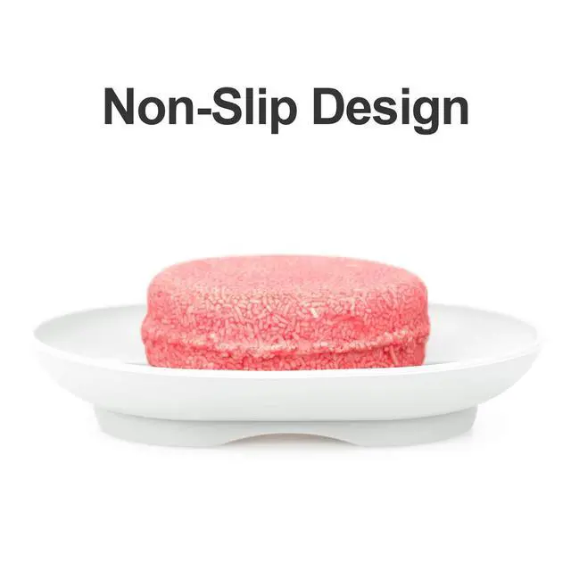 Alt view image 2 of 6 - Soap Dish, Bathroom Soap Dishes Soap Holder Soap Tray with Holes to Drain Water- Oval Shape Soap Dish for Shower Bathroom Kitchen Counter Top, Keep Bars Dry - Flexible Silicone White, 1 Pack
