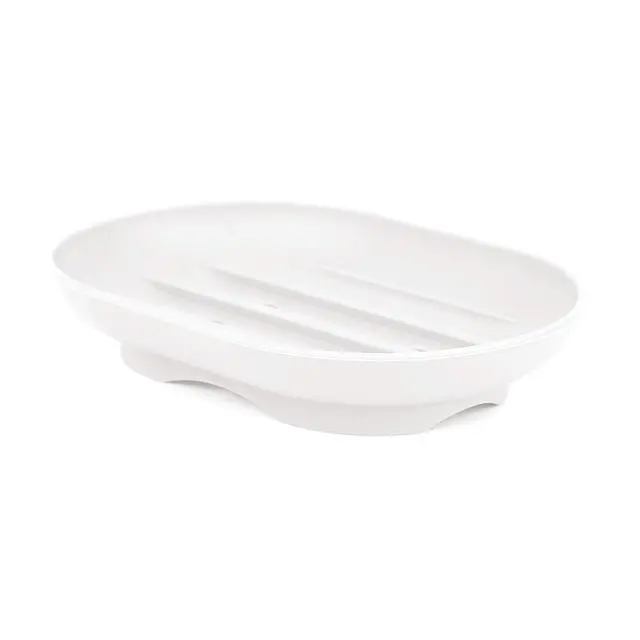 Alt view image 5 of 6 - Soap Dish, Bathroom Soap Dishes Soap Holder Soap Tray with Holes to Drain Water- Oval Shape Soap Dish for Shower Bathroom Kitchen Counter Top, Keep Bars Dry - Flexible Silicone White, 1 Pack