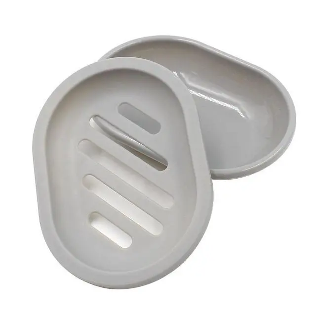 Alt view image 6 of 7 - 2-Pack Soap Dish with Drain, Soap Holder & Saver, Easy Cleaning, Dry, Stop Mushy Soap (Gray)