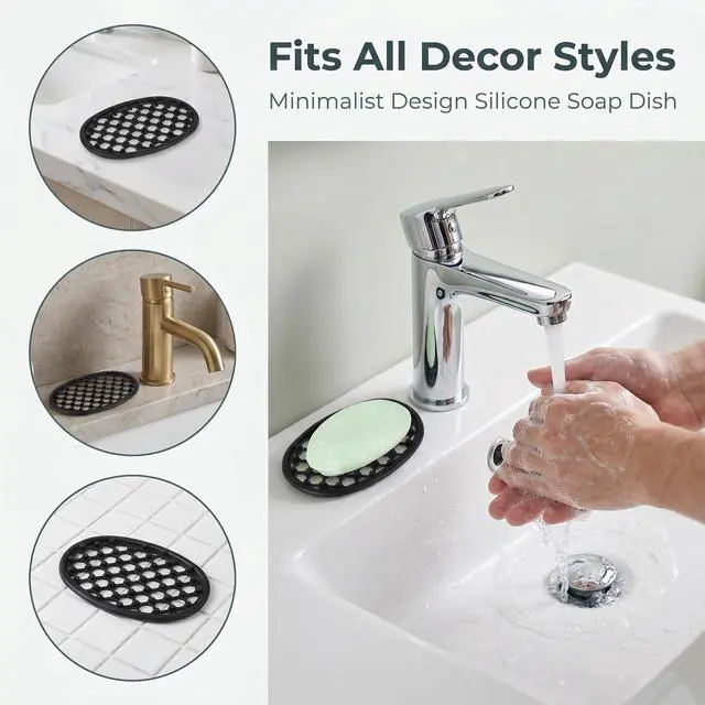 Alt view image 5 of 7 - 3PCS Silicone Soap Holder for Shower Non-Slip Silicone Bar Soap Holder