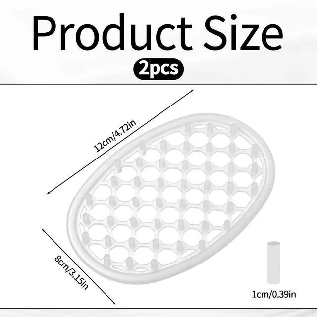 Alt view image 2 of 7 - 2 Pcs Soap Dish for Shower Soap Holder Shower with Efficient Drainage Holes Non-Slip Silicone Bar Soaps Holder Self Draining Soaps Saver Pad for Kitchen Bathroom Showers Shelf Counter Bathtub
