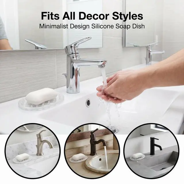 Alt view image 5 of 7 - 2 Pcs Soap Dish for Shower Soap Holder Shower with Efficient Drainage Holes Non-Slip Silicone Bar Soaps Holder Self Draining Soaps Saver Pad for Kitchen Bathroom Showers Shelf Counter Bathtub