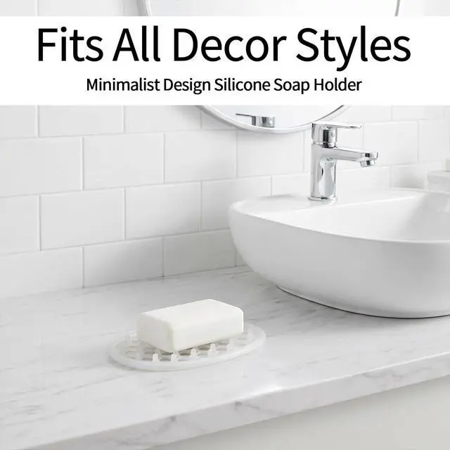 Alt view image 7 of 7 - 2 Pcs Soap Dish for Shower Soap Holder Shower with Efficient Drainage Holes Non-Slip Silicone Bar Soaps Holder Self Draining Soaps Saver Pad for Kitchen Bathroom Showers Shelf Counter Bathtub