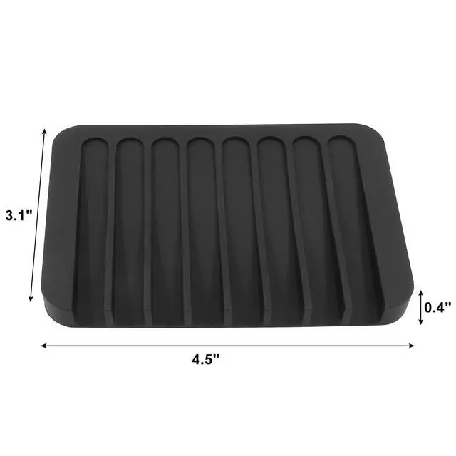 Alt view image 4 of 5 - Black Self Draining Soap Holder Premium Silicone Soap Dish