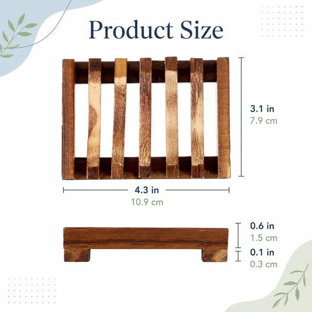 Alt view image 2 of 7 - Wooden Soap Holder, Teak Soap Dish Wooden Sponge Holder for Kitchen Sink, Teak Shower Caddy Self Draining Dishes for Shower, Sink, Bathroom, Kitchen, Countertop, Bathtub, RV