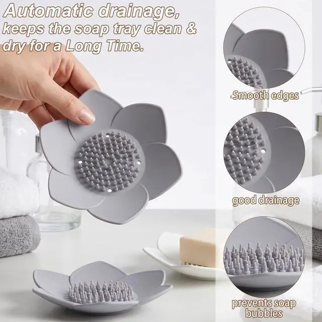 Alt view image 2 of 7 - 2 Pcs Shower Steamer Tray, Shower Steamer Holder with Self Draining