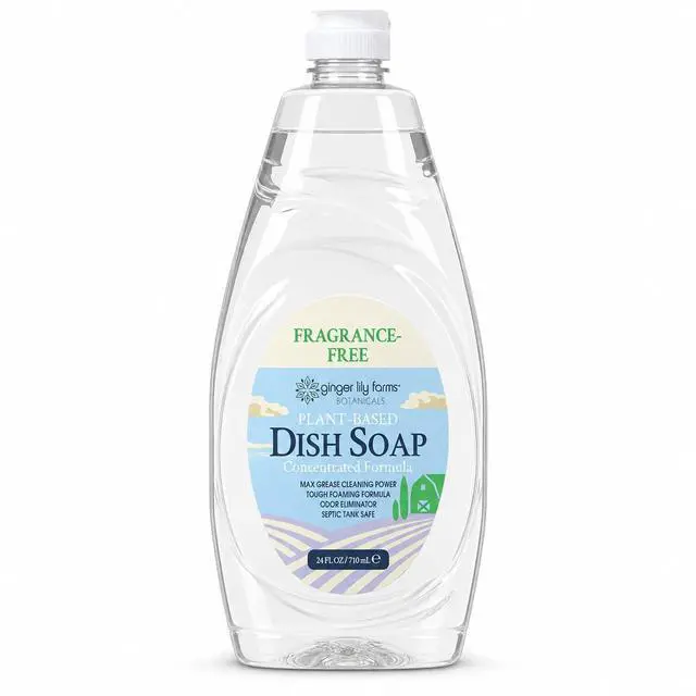 Main image of Botanicals Plant-Based Liquid Dish Soap, Concentrated Formula with Max Grease Cleaning Power, Cruelty-Free, Fragrance-Free, 24 Fl Oz