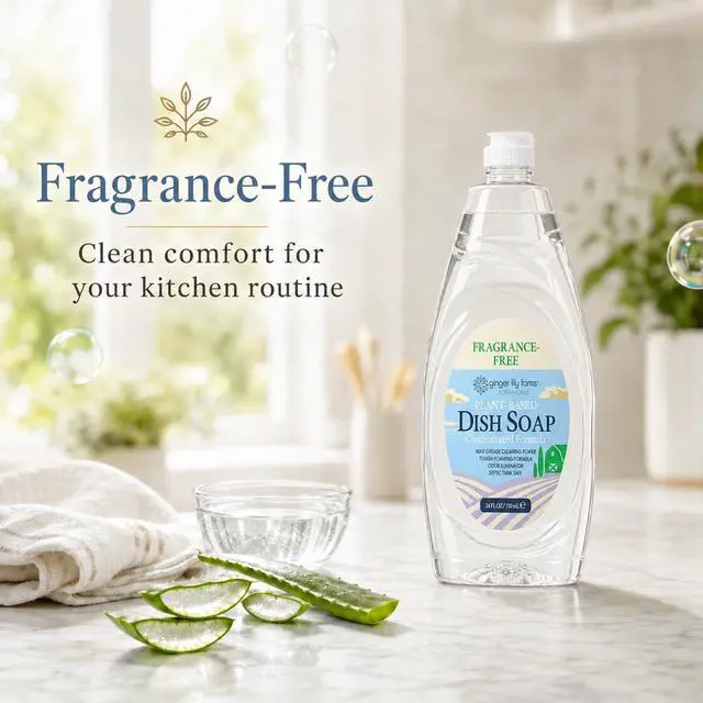 Alt view image 3 of 7 - Botanicals Plant-Based Liquid Dish Soap, Concentrated Formula with Max Grease Cleaning Power, Cruelty-Free, Fragrance-Free, 24 Fl Oz
