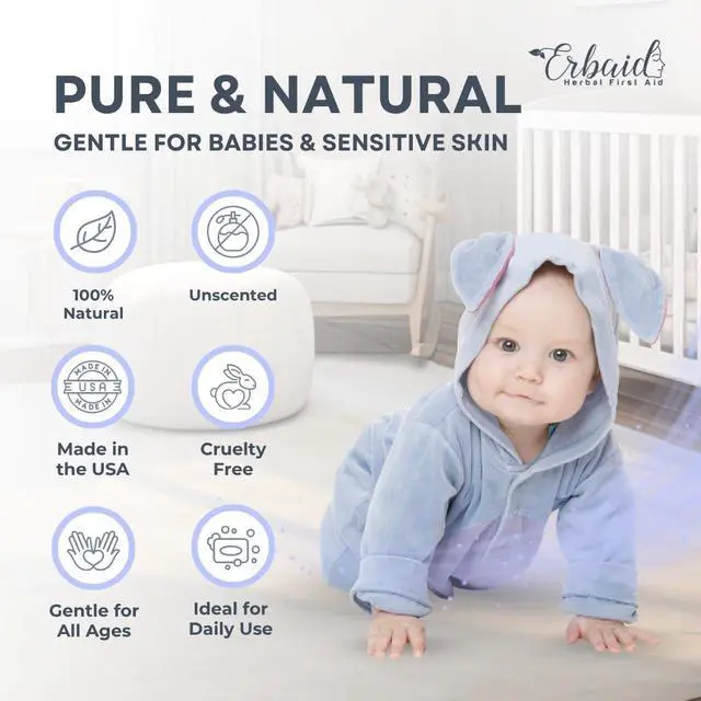 Alt view image 6 of 7 - Baby Soap Natural Unscented Goat Milk Kids Soap Bar for Sensitive Skin Gentle Baby Wash & Bath Soap for Eczema, Dry, Itchy Skin Relief Soothing, Moisturizing Oatmeal & Honey Made in USA