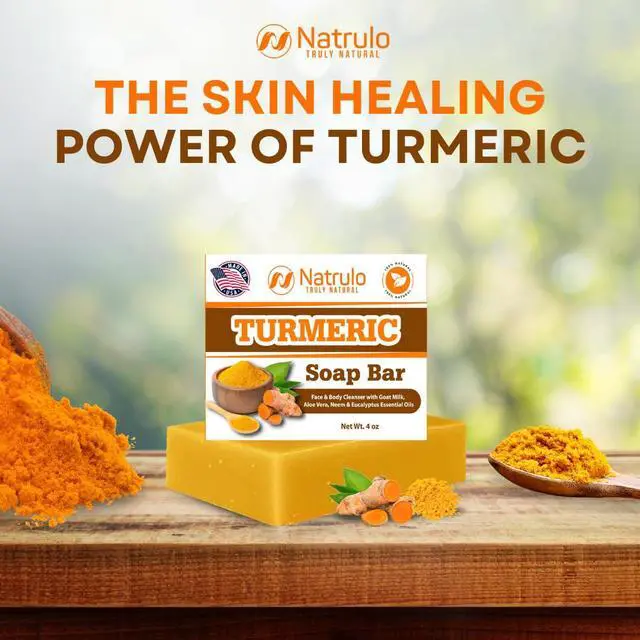 Alt view image 2 of 7 - Turmeric Soap Bar for Face & Body Natural Turmeric Skin Brightening Soap for Dark Spots, Intimate Areas, Underarms Turmeric Face Wash Reduces Acne, Scars & Cleanses Skin Made in USA
