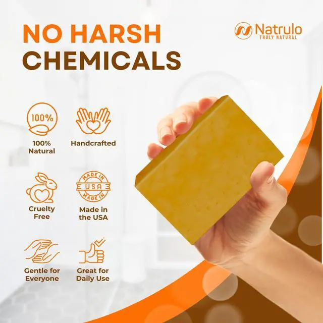 Alt view image 5 of 7 - Turmeric Soap Bar for Face & Body Natural Turmeric Skin Brightening Soap for Dark Spots, Intimate Areas, Underarms Turmeric Face Wash Reduces Acne, Scars & Cleanses Skin Made in USA