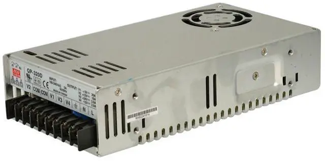 Main image of Mean Well QP-320D Enclosed Switching AC-to-DC Power Supply, Quad Output, 316W, 4A, 2.0" H x 4.5" W x 8.5" L