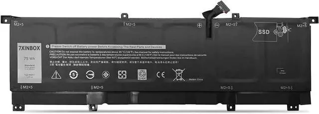 Main image of 11.4V 75Wh 8N0T7 TMFYT 0TMFYT P73F(DF13) Replacement Laptop Battery for Dell XPS 15 9575 Series i5-8305G 9575-D1805TS 9575-D1605TS