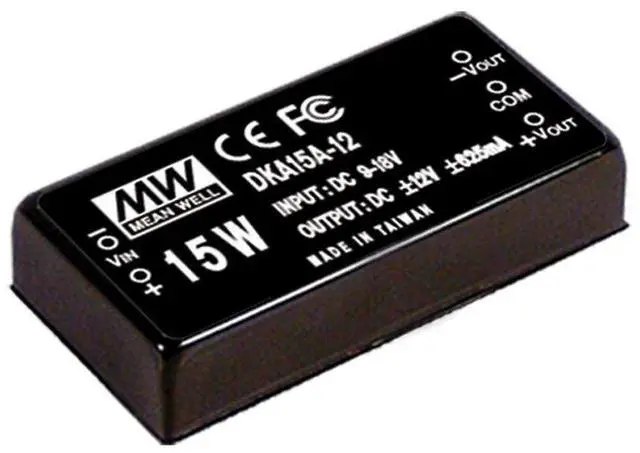 Main image of MEAN WELL DKA15B-05 -/+5V -/+150~-/+1500mA 15W DC-DC Regulated Dual Output Converter DC/DC Converter