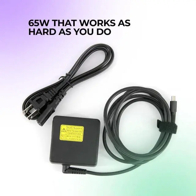 Alt view image 4 of 7 - Dynabook 65W USB-C Laptop Charger - Original Type-C AC Adapter, Fast Charging Power Supply for Dynabook, USB-C Laptops, PD Compatible, Replacement Charger with Cable
