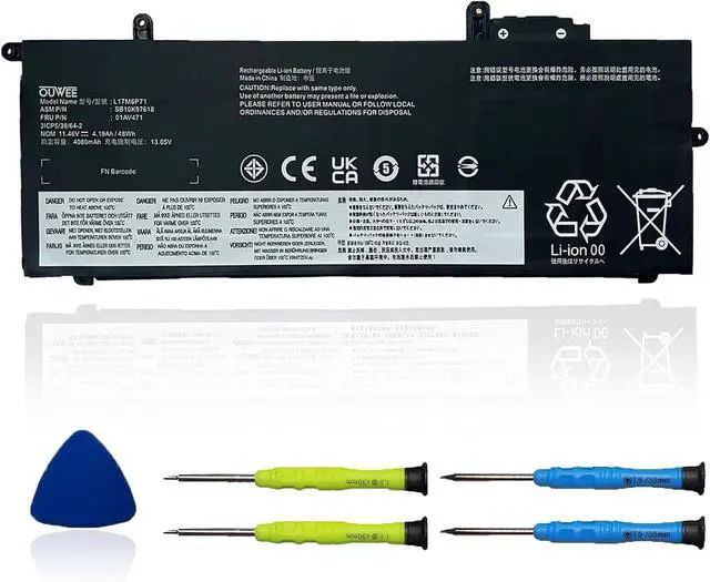 Main image of L17M6P71 Laptop Battery Compatible with Lenovo ThinkPad X280 A285 Series Notebook L17L6P71 01AV470 01AV471 L17C6P71 01AV472 L17M6P72 01AV484 L17C6P72 01AV485 SB10K97619 11.46V 48Wh 4.19Ah