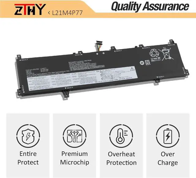 Alt view image 5 of 7 - L21M4P77 L21D4P76 L21C4P74 Laptop Battery Replacement for Lenovo ThinkPad Z16 Gen 1/Z16 Gen 2 2022 Series Notebook SB10W51989 5B10W51888 SB10W51990 5B10W51889 SB10W51988 5B10W51887 15.52V 72Wh 4640mAh