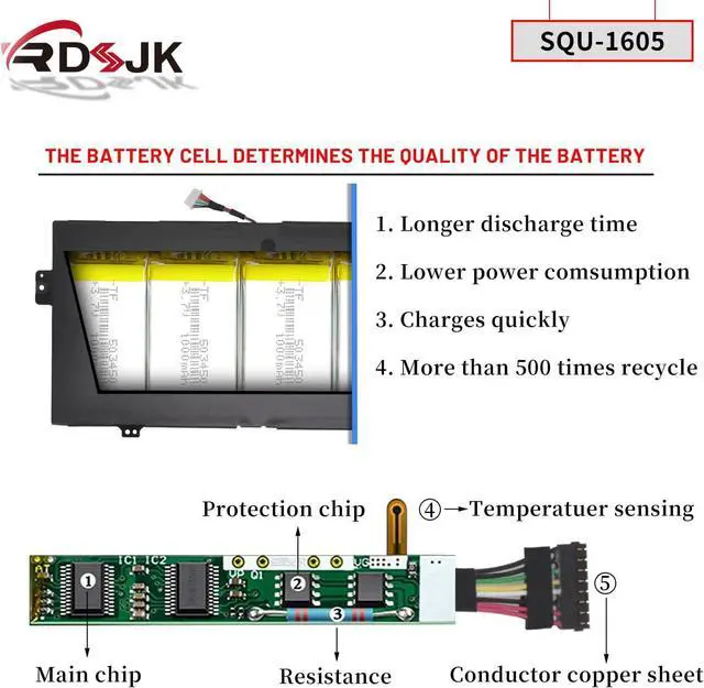 Alt view image 3 of 7 - SQU-1605 SQU1605 Laptop Battery for Acer Spin 7 SP714-51 SF713-51 Swift 7 S7-371 SF713 SF713-51 SP714-51-M09D SP714-51-M61T SF713-51-M51W SF713-51-M90J SF713-51-M9FS Series KT0040B001 15.4V 41.58Wh