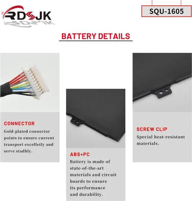 Alt view image 4 of 7 - SQU-1605 SQU1605 Laptop Battery for Acer Spin 7 SP714-51 SF713-51 Swift 7 S7-371 SF713 SF713-51 SP714-51-M09D SP714-51-M61T SF713-51-M51W SF713-51-M90J SF713-51-M9FS Series KT0040B001 15.4V 41.58Wh