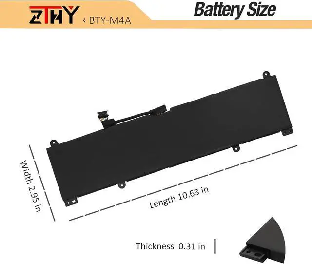 Alt view image 7 of 7 - 72Wh BTY-M4A Battery Replacement for MSI Stealth 14 AI Studio A1VEG A1VFG | A1VGG Summit E13 Flip A12MT E14 A12M A13MT PRESTIGE 14 EVO B12M B13M H B12UCX B13UCX Stealth Studio A13VE A13VF A13VG Laptop