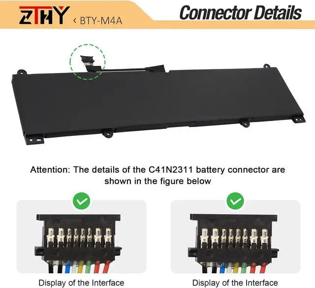 Alt view image 5 of 7 - 72Wh BTY-M4A Battery Replacement for MSI Stealth 14 AI Studio A1VEG A1VFG | A1VGG Summit E13 Flip A12MT E14 A12M A13MT PRESTIGE 14 EVO B12M B13M H B12UCX B13UCX Stealth Studio A13VE A13VF A13VG Laptop