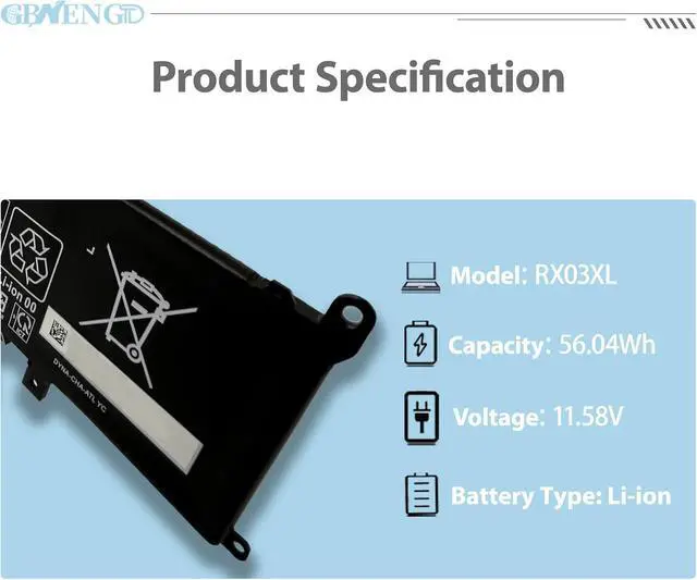 Alt view image 2 of 7 - RX03XL Laptop Battery Replacement for HP ProBook 440 445 460 465 G11 HP EliteBook 640 645 630 660 G11 Series N78704-005 N70705-005 N70706-005 TPN-DB1Z