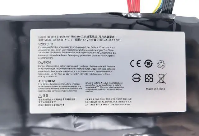 Alt view image 2 of 6 - New BTY-L77 Replacement Laptop Battery Compatible with MSI GT72 2QD GT72S 6QF GT80 2QE Series WT72 MS-1781 MS-1783 2PE-022CN 2QD-1019XCN 2QD-292XCN - 11.1V 83.25Wh