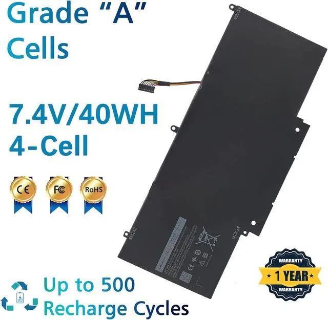 Alt view image 2 of 6 - DGGGT Laptop Battery Compatible with Dell XPS 11 XPS11D-1308T XPS11D-1508T XPS11R-1508T Series GF5CV 7.4V 40Wh 4-Cell
