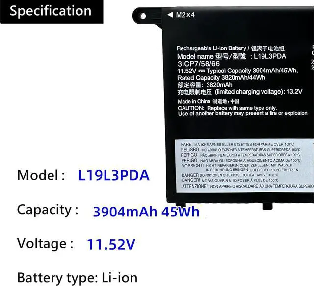 Alt view image 5 of 6 - L19M3PDA Laptop Battery Replacement for Lenovo ThinkBook 14 G2 ITL are / 14 G3 ACL ITL / 14 G4 ABA IAP / 15 G2 ITL are / 15 G3 ACL ITL /15 G4 ABA IAP Series L19L3PDA L19D3PDA L19C3PDA