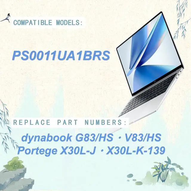 Alt view image 3 of 7 - PS0011UA1BRS Laptop Battery compatiable with for Toshiba Dynabook Portege X30L-J PCR10A-009003 PCR10L-13L011 PCR10T-04N00X PCR12U Series Compatible Part Number PS0011UA1BRS 53Wh-15.4V