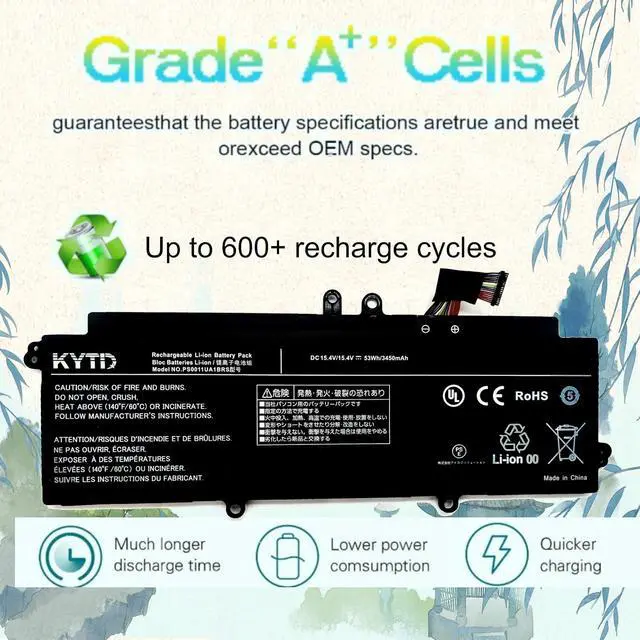 Alt view image 4 of 7 - PS0011UA1BRS Laptop Battery compatiable with for Toshiba Dynabook Portege X30L-J PCR10A-009003 PCR10L-13L011 PCR10T-04N00X PCR12U Series Compatible Part Number PS0011UA1BRS 53Wh-15.4V