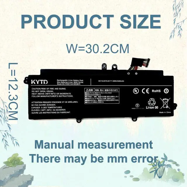 Alt view image 5 of 7 - PS0011UA1BRS Laptop Battery compatiable with for Toshiba Dynabook Portege X30L-J PCR10A-009003 PCR10L-13L011 PCR10T-04N00X PCR12U Series Compatible Part Number PS0011UA1BRS 53Wh-15.4V