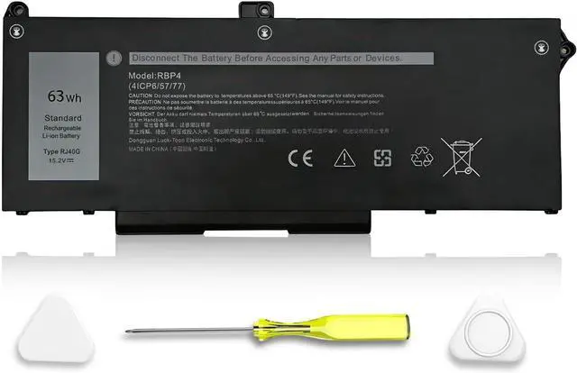 Main image of RJ40G Laptop Battery for Dell Latitude 155520 Latitude 14 5420 Precision 153560 Series Compatible with M033W 01K2CF 075X16 WY9DX P137G P137G001 P104F P104F001 0WK3F1 0M3KCN 15.2V 63WH 3941mAH