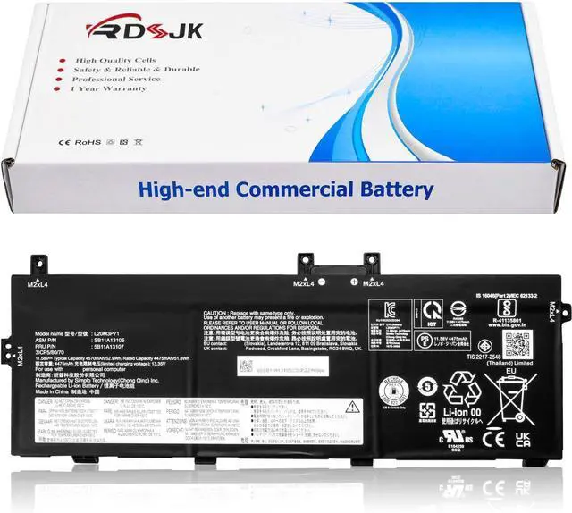 Main image of L20M3P71 L20C3P71 L20L3P71 Laptop Battery for Lenovo ThinkPad X13 Yoga 2nd 2021 3rd Gen 2022 P16 Gen1 Series SB11A13105 SB11A13106 SB11A14634 5B11A13107 5B11A13108 5B11A14635 3ICP5/80/70 11.58V 52.9Wh