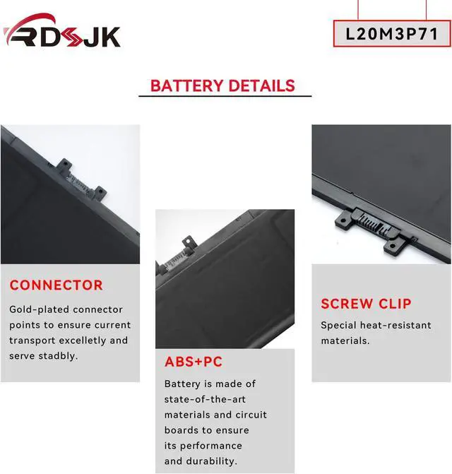 Alt view image 5 of 7 - L20M3P71 L20C3P71 L20L3P71 Laptop Battery for Lenovo ThinkPad X13 Yoga 2nd 2021 3rd Gen 2022 P16 Gen1 Series SB11A13105 SB11A13106 SB11A14634 5B11A13107 5B11A13108 5B11A14635 3ICP5/80/70 11.58V 52.9Wh