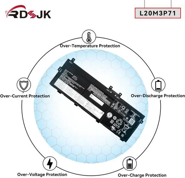 Alt view image 6 of 7 - L20M3P71 L20C3P71 L20L3P71 Laptop Battery for Lenovo ThinkPad X13 Yoga 2nd 2021 3rd Gen 2022 P16 Gen1 Series SB11A13105 SB11A13106 SB11A14634 5B11A13107 5B11A13108 5B11A14635 3ICP5/80/70 11.58V 52.9Wh