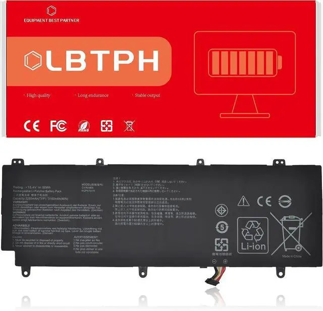 Main image of C41N1805 15.4V 3160mAh 50Wh Battery Replacement for ASUS GX531 GX531GM GX531GS GX531GX ROG Zephyrus S GX531 GX531GM GX531GM-BH71 Series 0B200-03020000 4ICP4/72/75 C41PKC5
