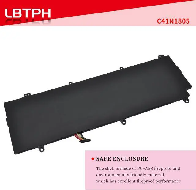 Alt view image 4 of 7 - C41N1805 15.4V 3160mAh 50Wh Battery Replacement for ASUS GX531 GX531GM GX531GS GX531GX ROG Zephyrus S GX531 GX531GM GX531GM-BH71 Series 0B200-03020000 4ICP4/72/75 C41PKC5