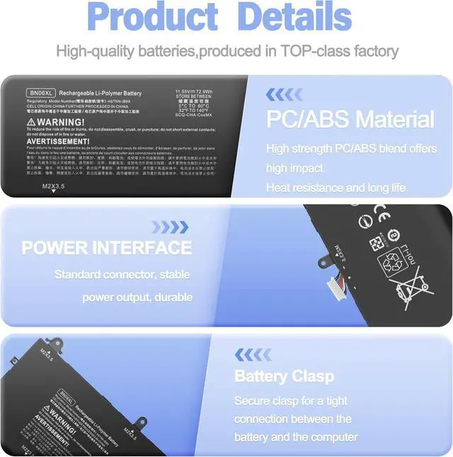 Alt view image 3 of 6 - BN06XL Battery L68299-005 for HP Spectre X360 15 15-EB000 15T-EB000:15-eb0043dx 15-eb0053dx 15-eb1043dx eb0097nr eb0065nr eb0xxx eb0000 Convertible Laptop BNO6XL BN06072XL L68235-1C1 HSTNN-IB9A